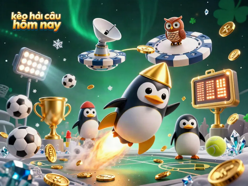 Experience kèo nhà cái hôm nay with vibrant 3D illustration showcasing sports betting energy and action.