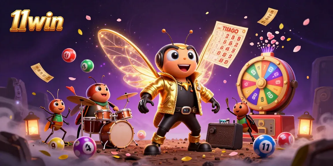 Engage in thrilling gameplay at 11win with energetic lottery and bingo features illustrated dynamically.