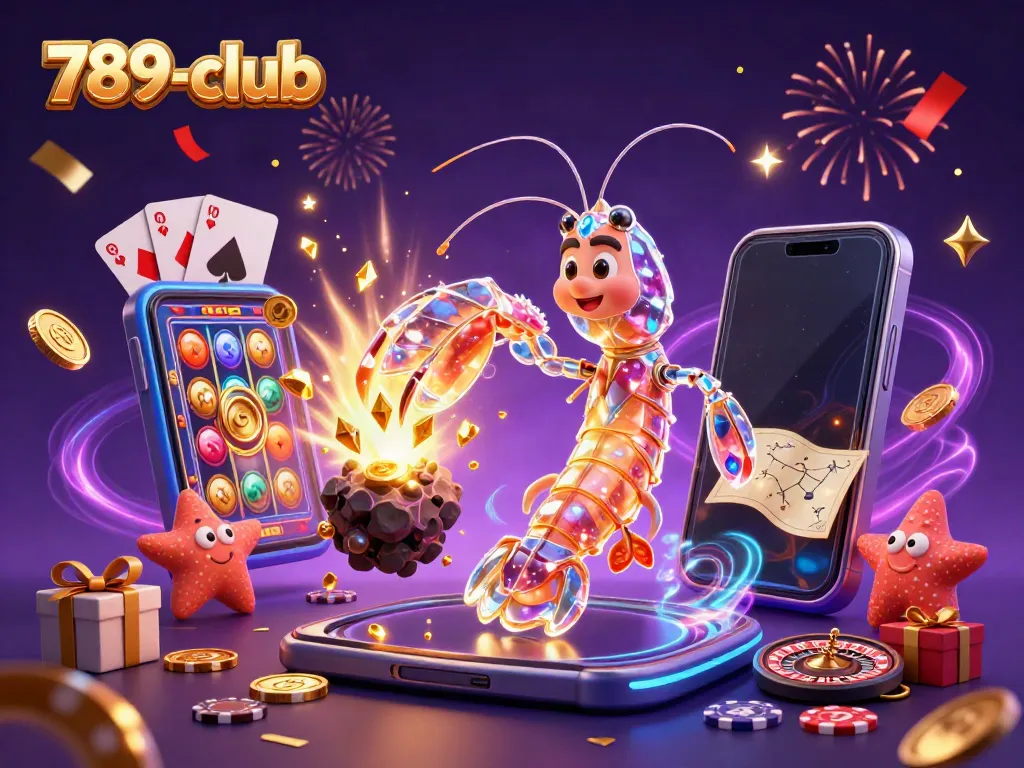 Experience winning action at 789-club with a virtual casino scene showcasing vibrant characters.
