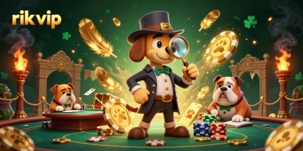 Engage with rik vip by examining poker strategies amidst golden treasures in this vibrant casino scene.