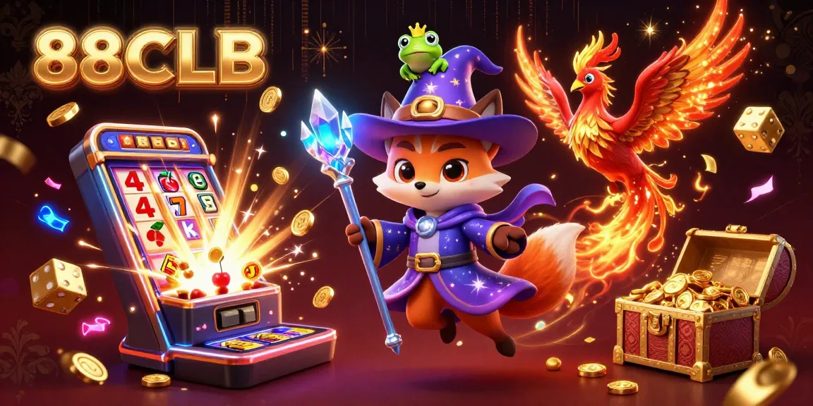 Engage with 88CLB's thrilling casino experience featuring vibrant 3D characters amidst exploding jackpots.