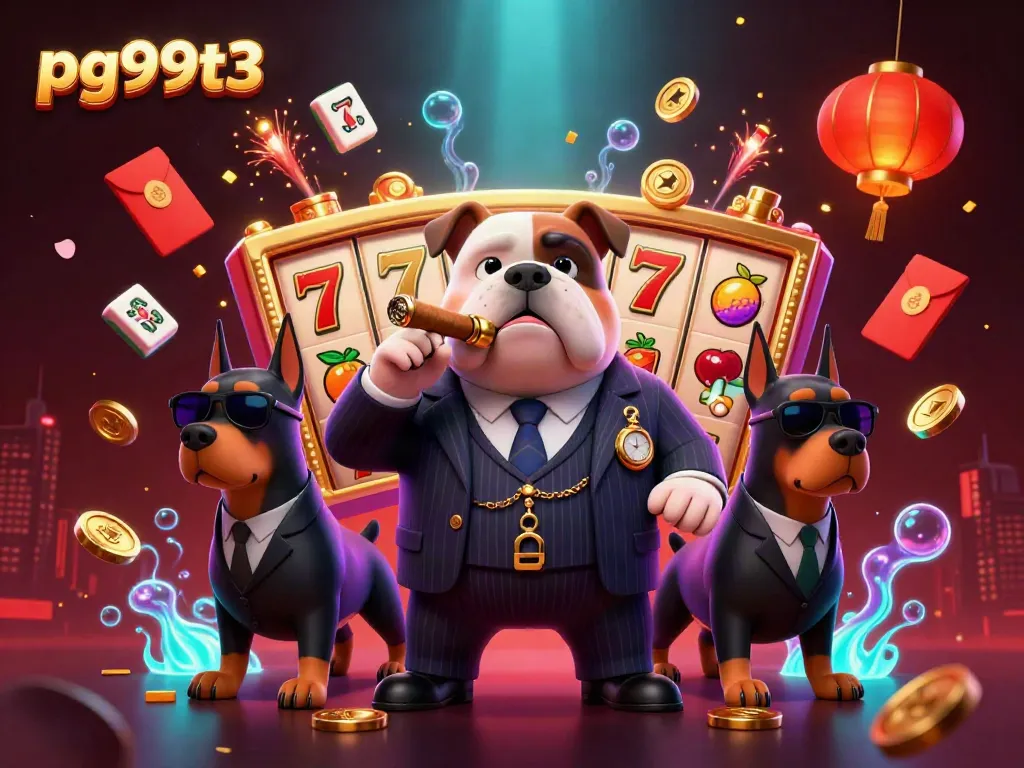 Experience the excitement of pg99t3 with a dynamic illustration of casino games and characters.