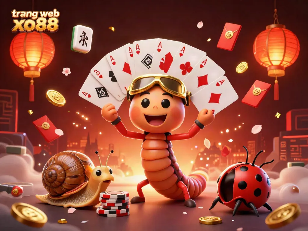 Experience the excitement at trang web xo88 with our vibrant casino scene featuring unique characters and gambling elements.