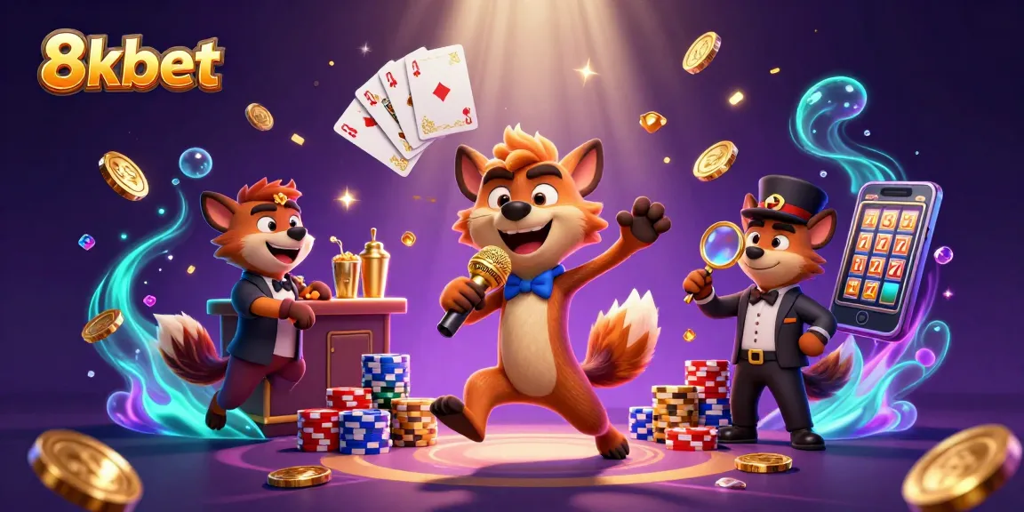8xbet comedy casino scene with hyenas, featuring dynamic gambling action and vibrant casino elements.