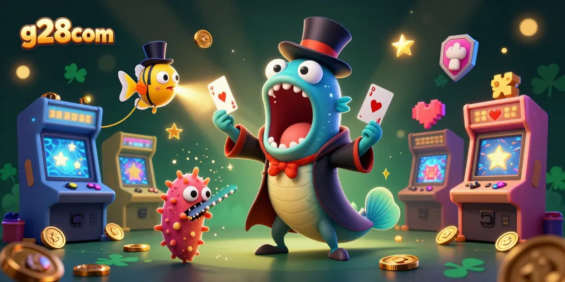 Experience thrilling magic in g28com's vibrant casino scene filled with aquatic characters and game elements.
